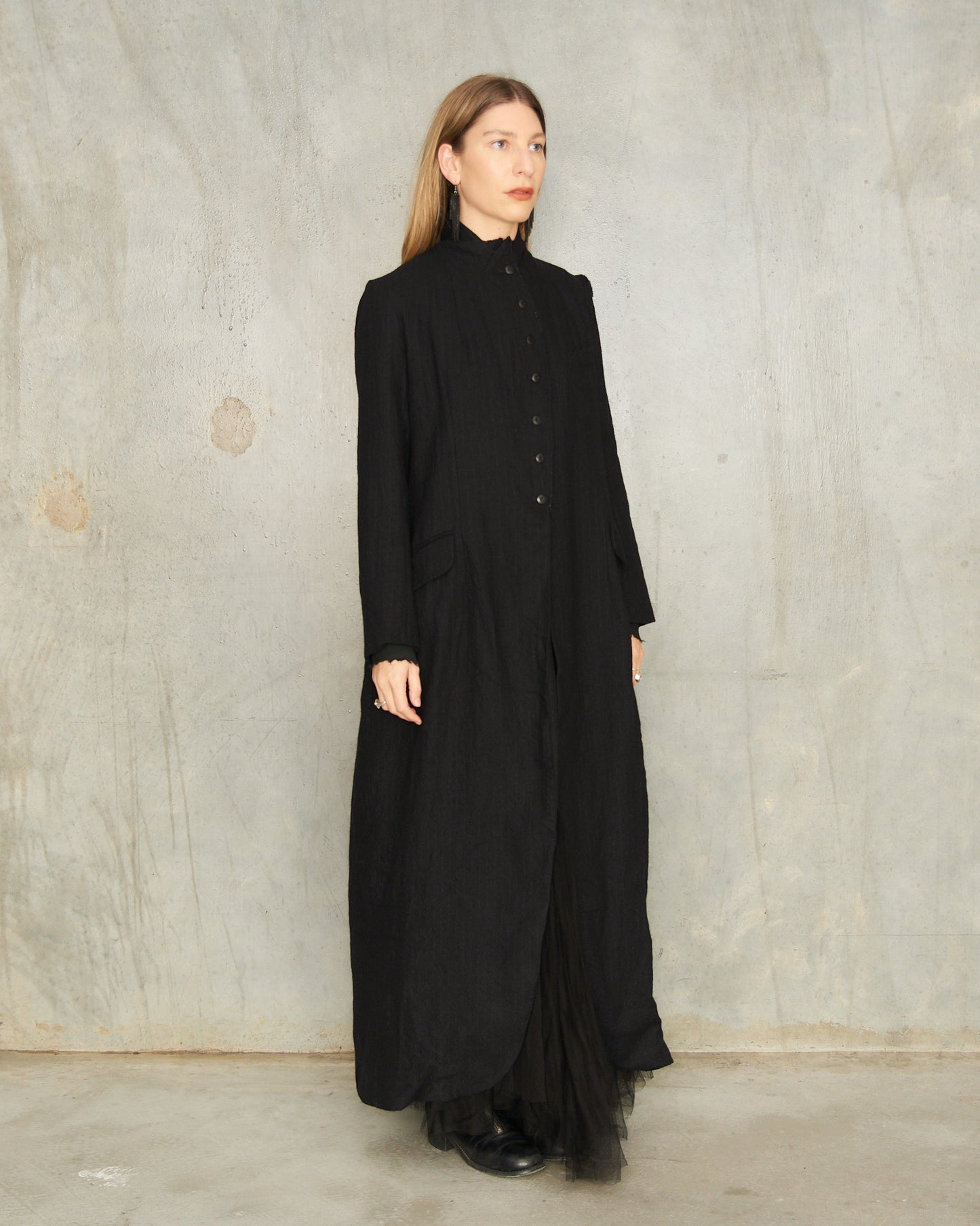 Noir Tailored Open Coat