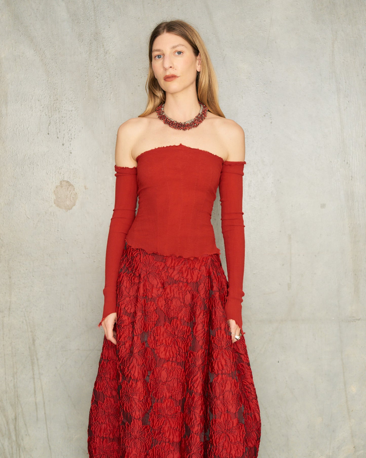 Poppy Shoulderless Stretch Top