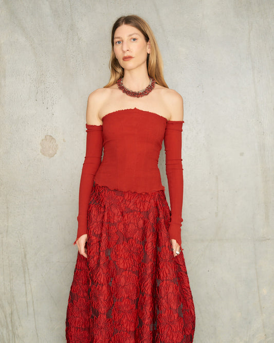 Poppy Shoulderless Stretch Top