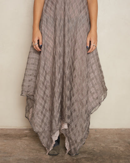 Rose Check Sleeveless Dress
