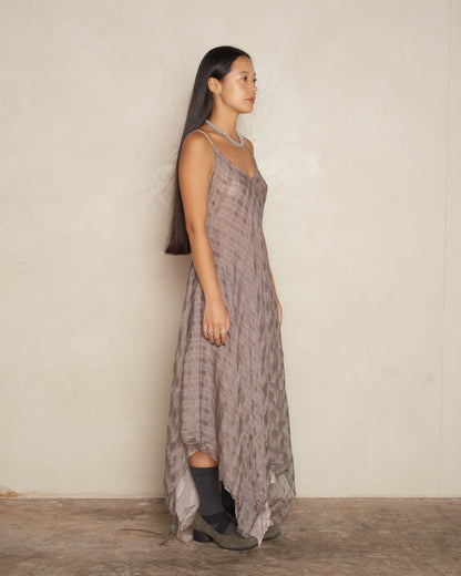 Rose Check Sleeveless Dress