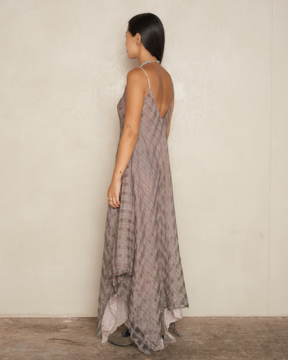 Rose Check Sleeveless Dress