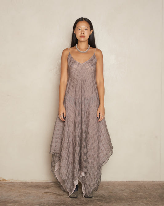 Rose Check Sleeveless Dress