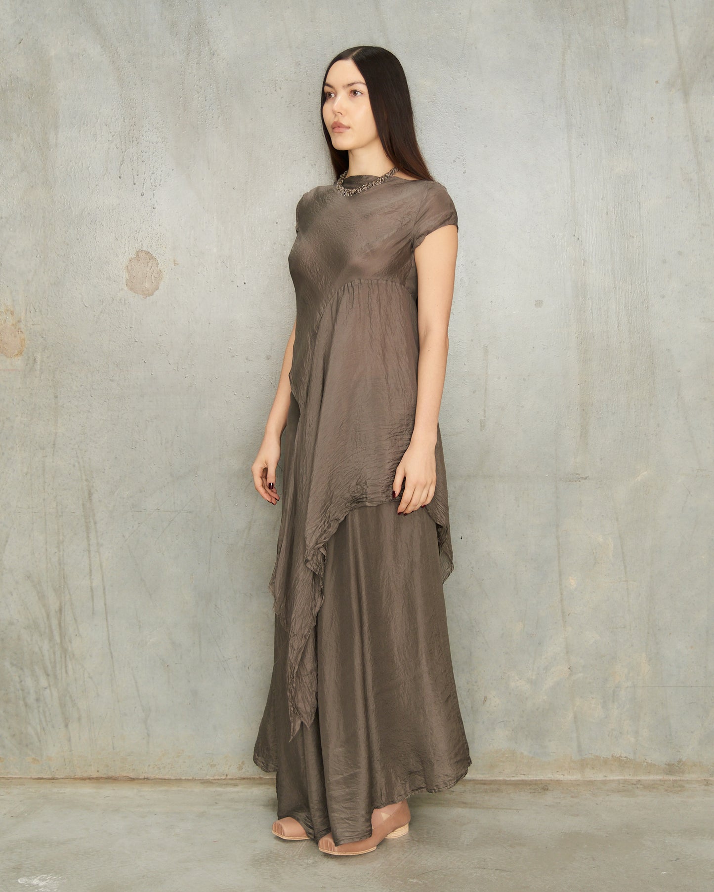 Zinc Silk Asymmetric Top