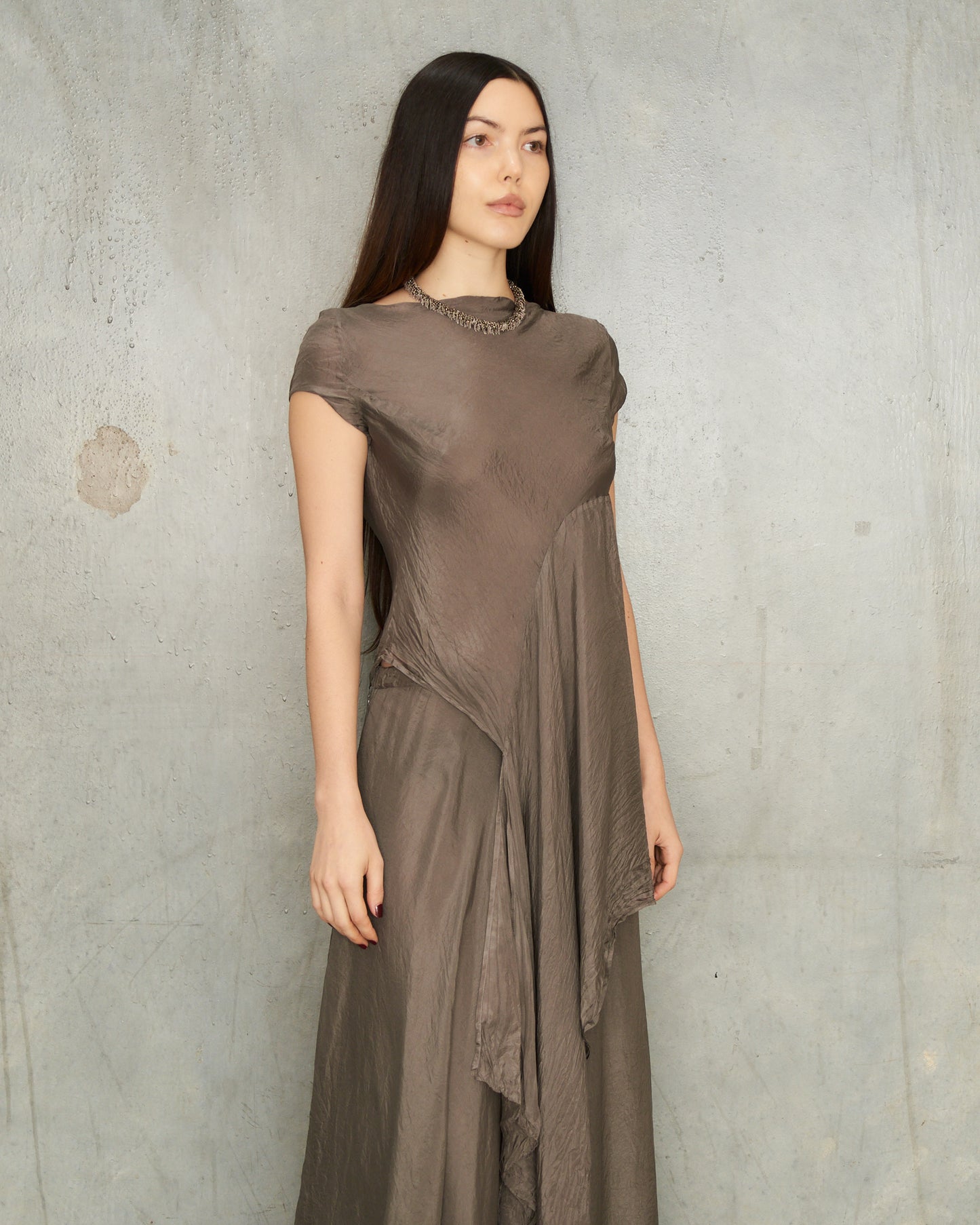 Zinc Silk Asymmetric Top