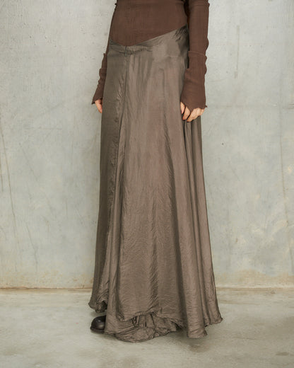 Zinc Silk Long Skirt