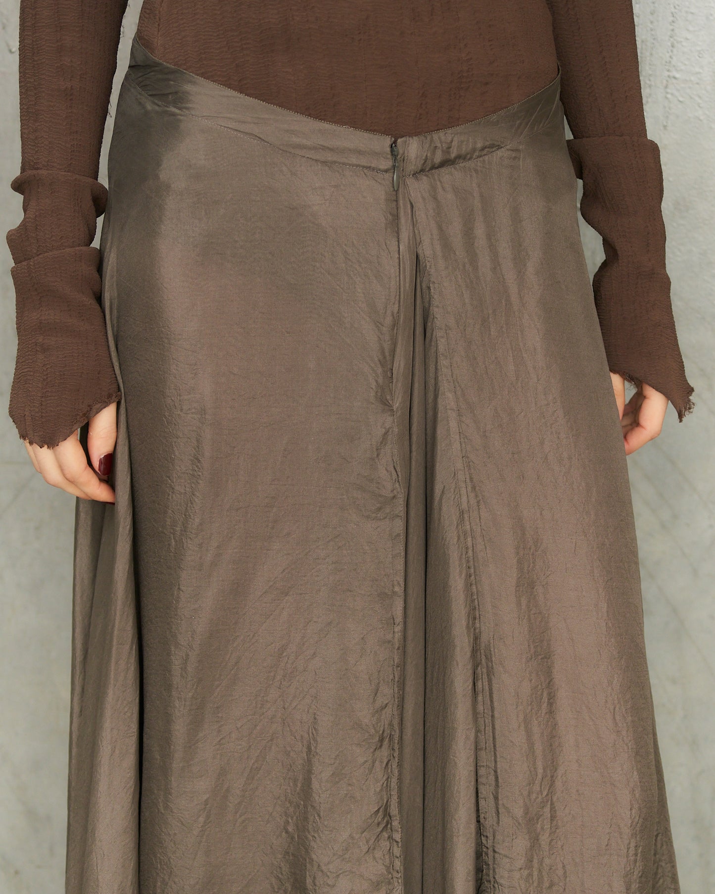 Zinc Silk Long Skirt