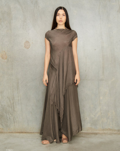 Zinc Silk Long Skirt