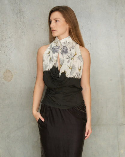 Marc Le Bihan Floral Drape Blouse