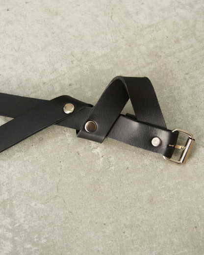 Black Leather Origami Belt