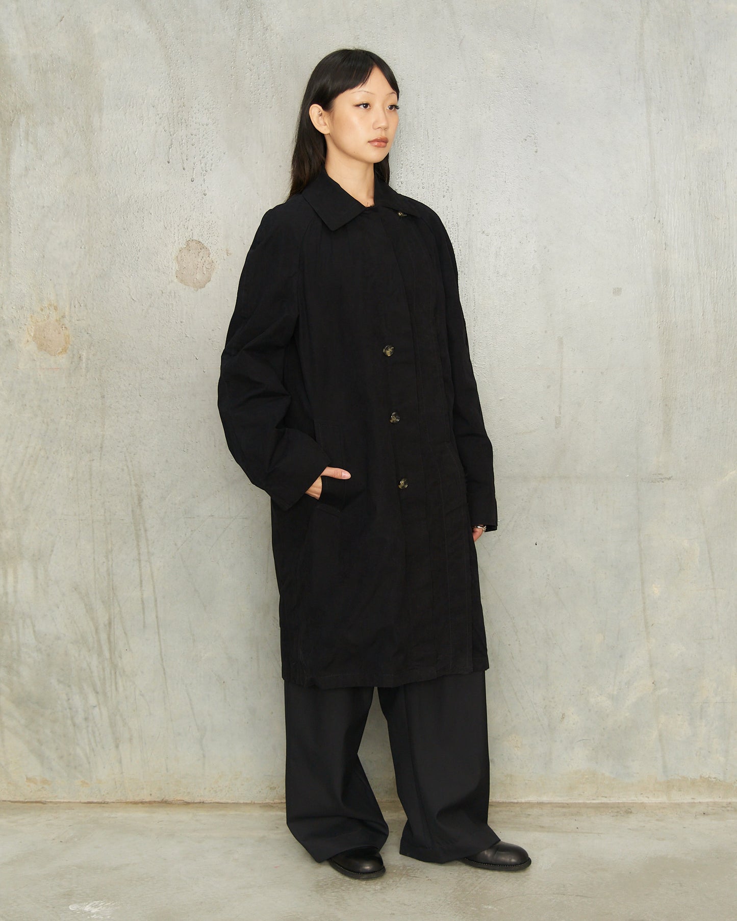 Black Tailored Car Coat
