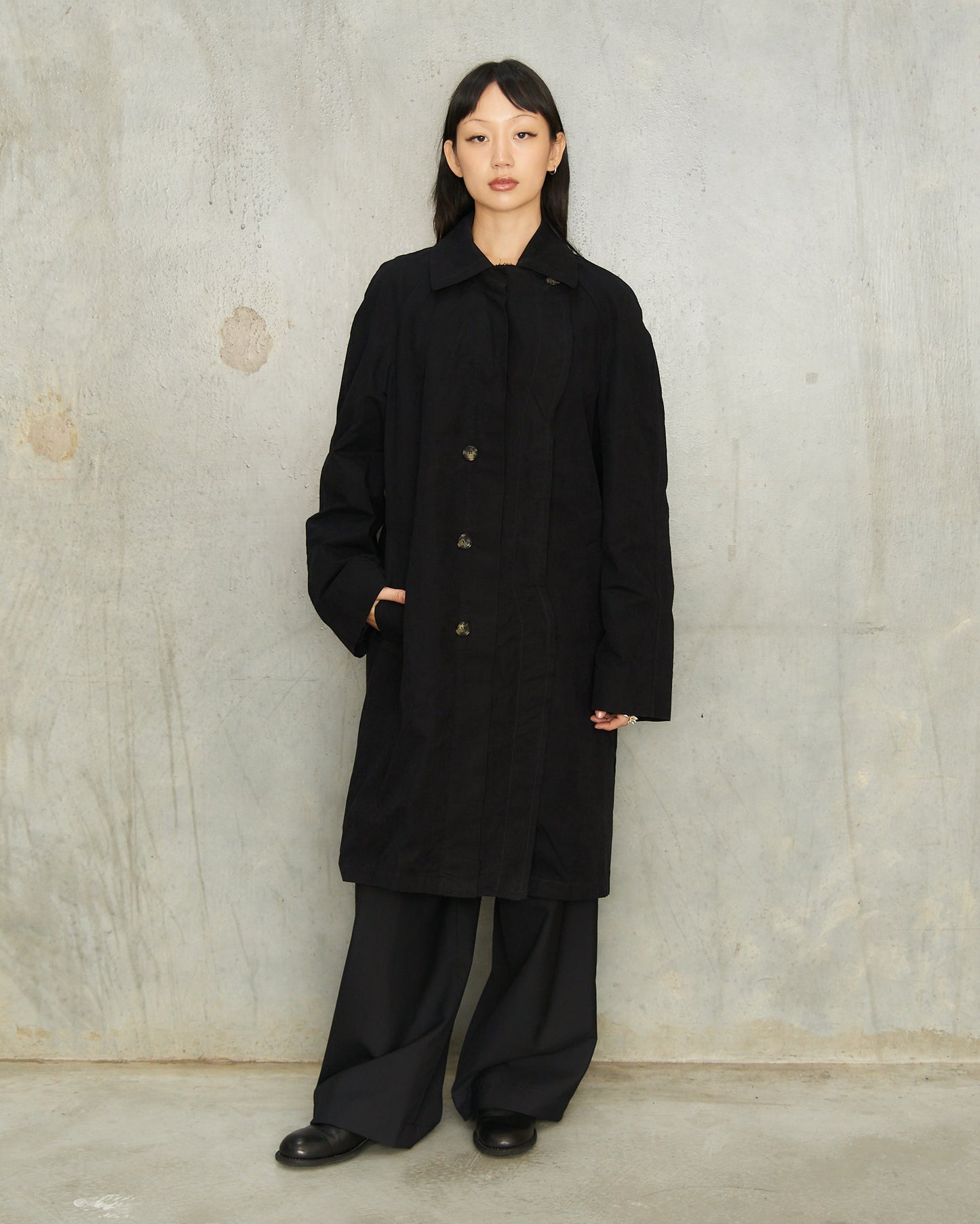 Black Tailored Car Coat