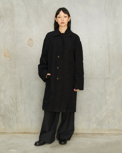 Black Tailored Car Coat
