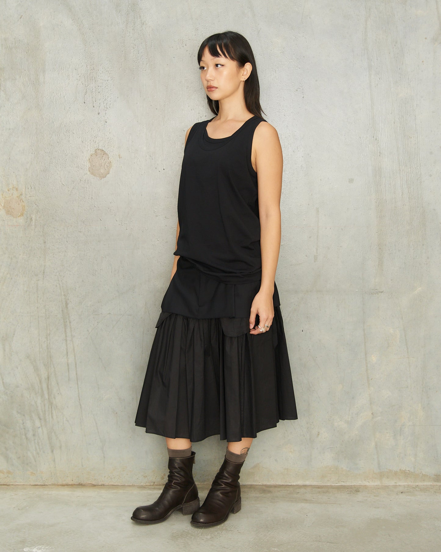 Black Twinning Layered Skirt