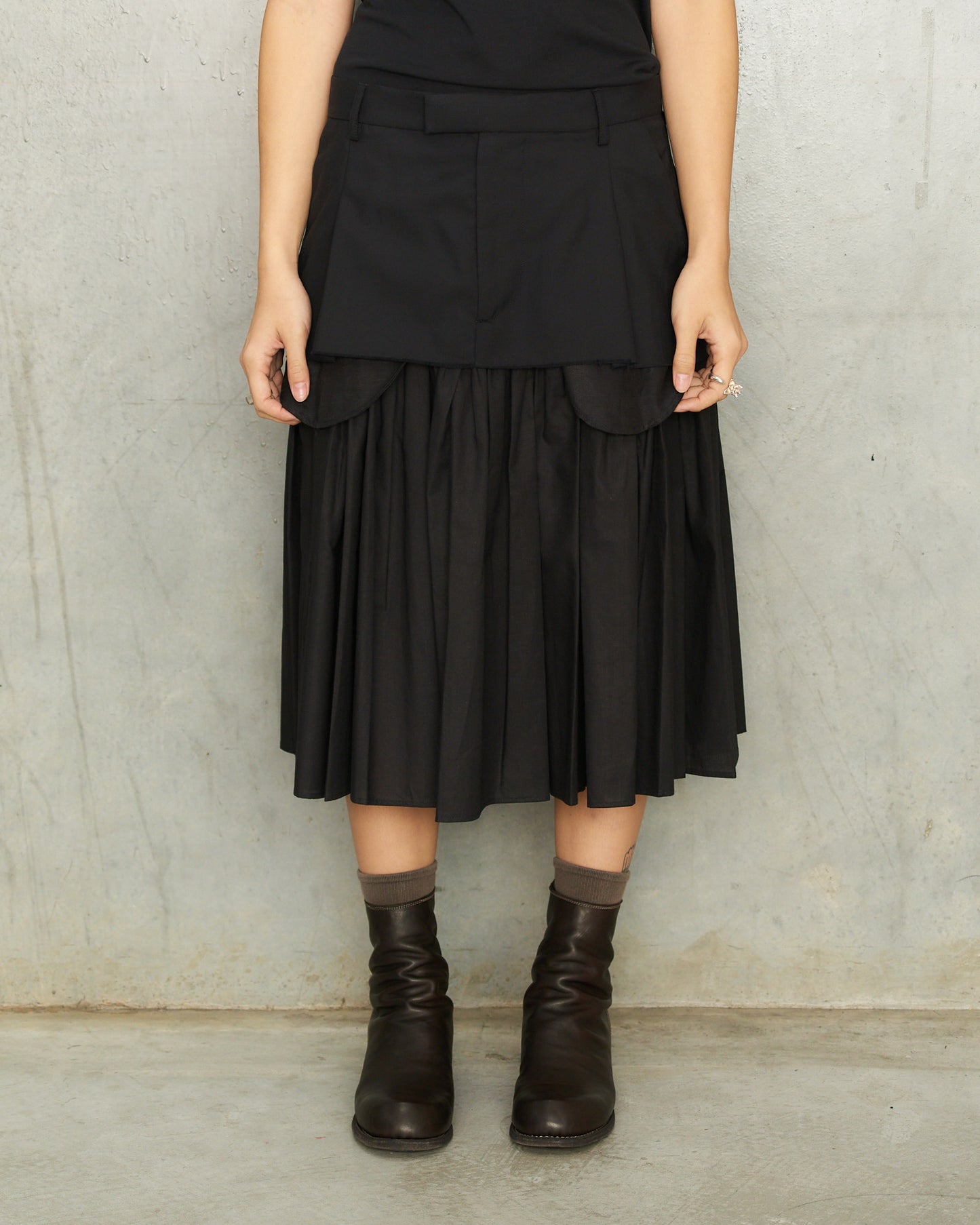 Black Twinning Layered Skirt