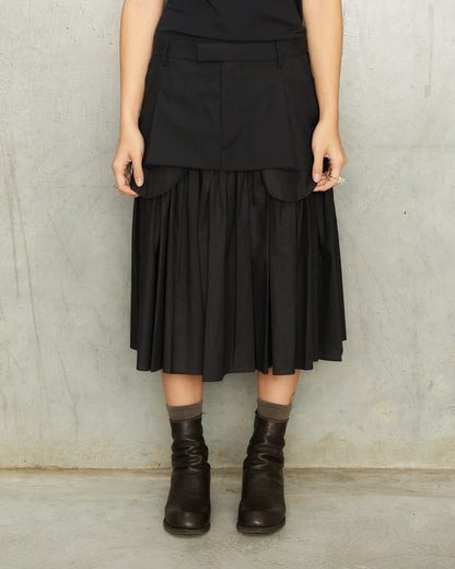 Black Twinning Layered Skirt