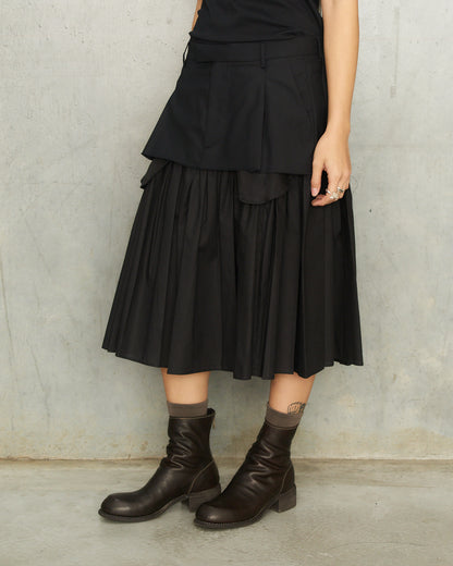 Black Twinning Layered Skirt