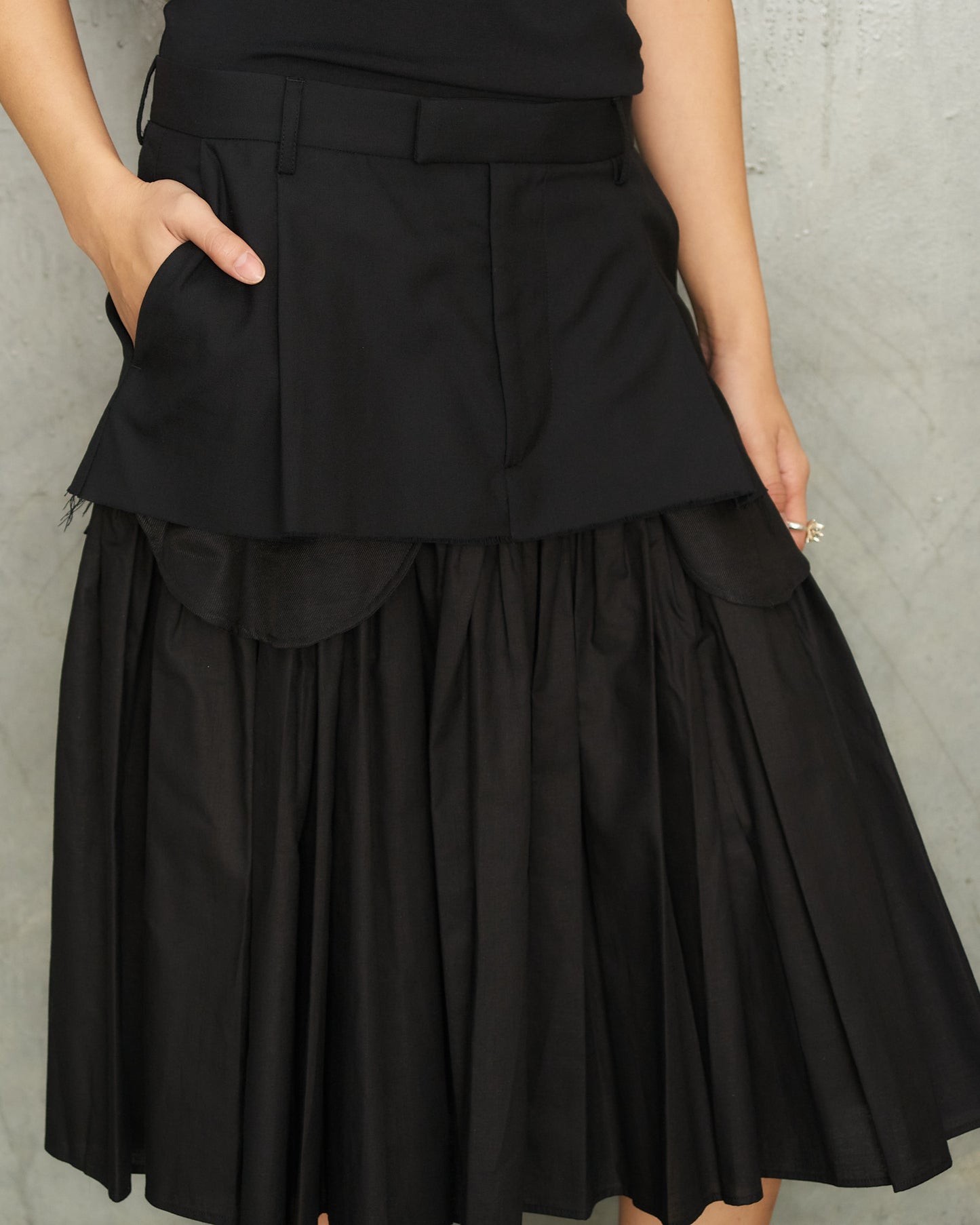 Black Twinning Layered Skirt
