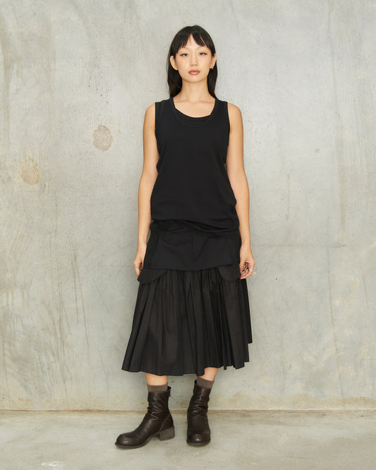 Black Twinning Layered Skirt