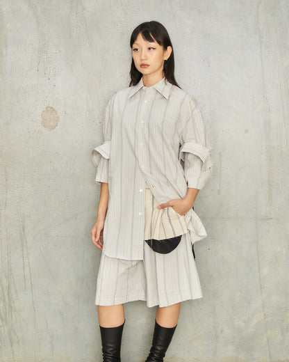Grey Stripe Biba Fold Up Shirt