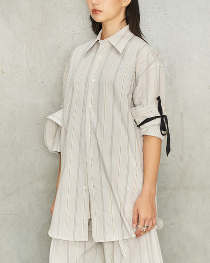 Grey Stripe Biba Fold Up Shirt