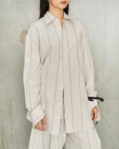 Grey Stripe Biba Fold Up Shirt