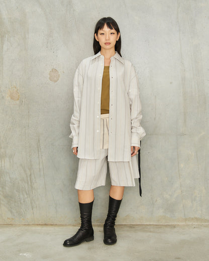 Grey Stripe Biba Fold Up Shirt