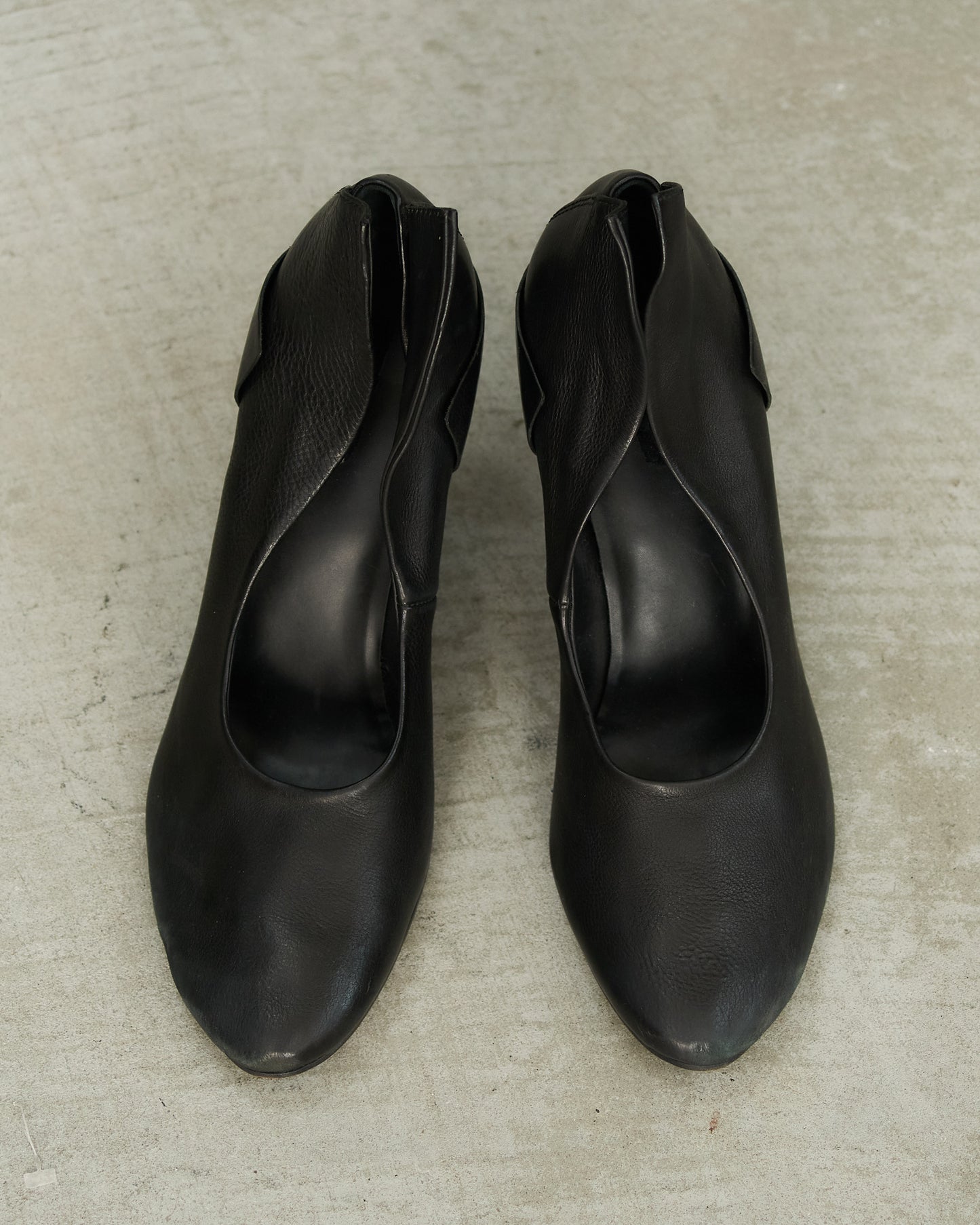 Marsell Black Sculpted Leather Pumps