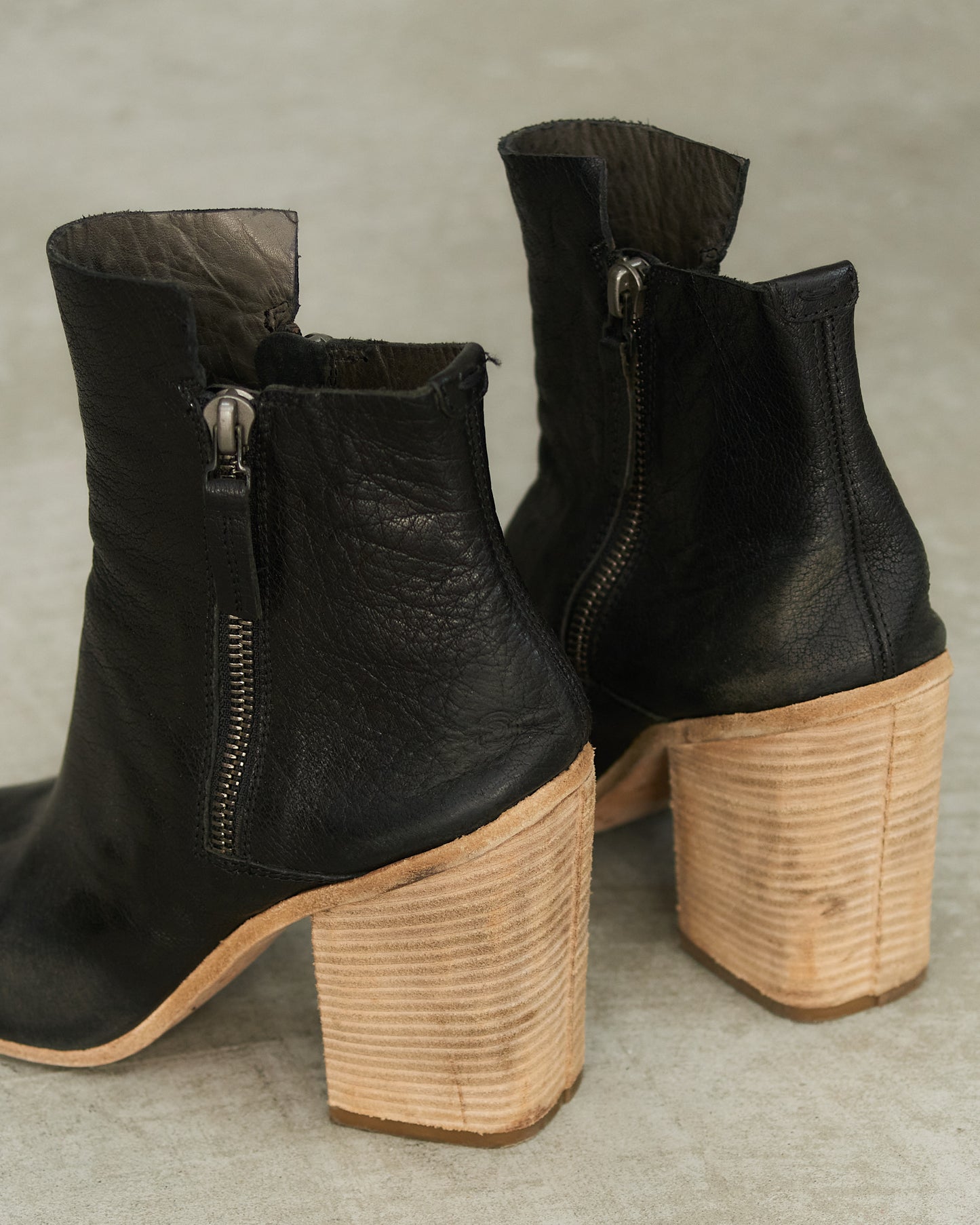 Marsell Black Leather Open Toe Boot
