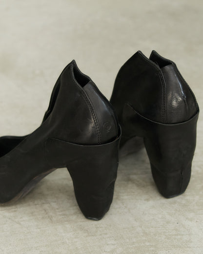 Marsell Black Sculpted Leather Pumps