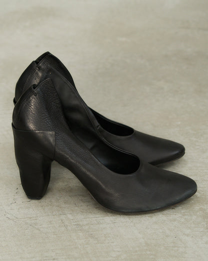 Marsell Black Sculpted Leather Pumps