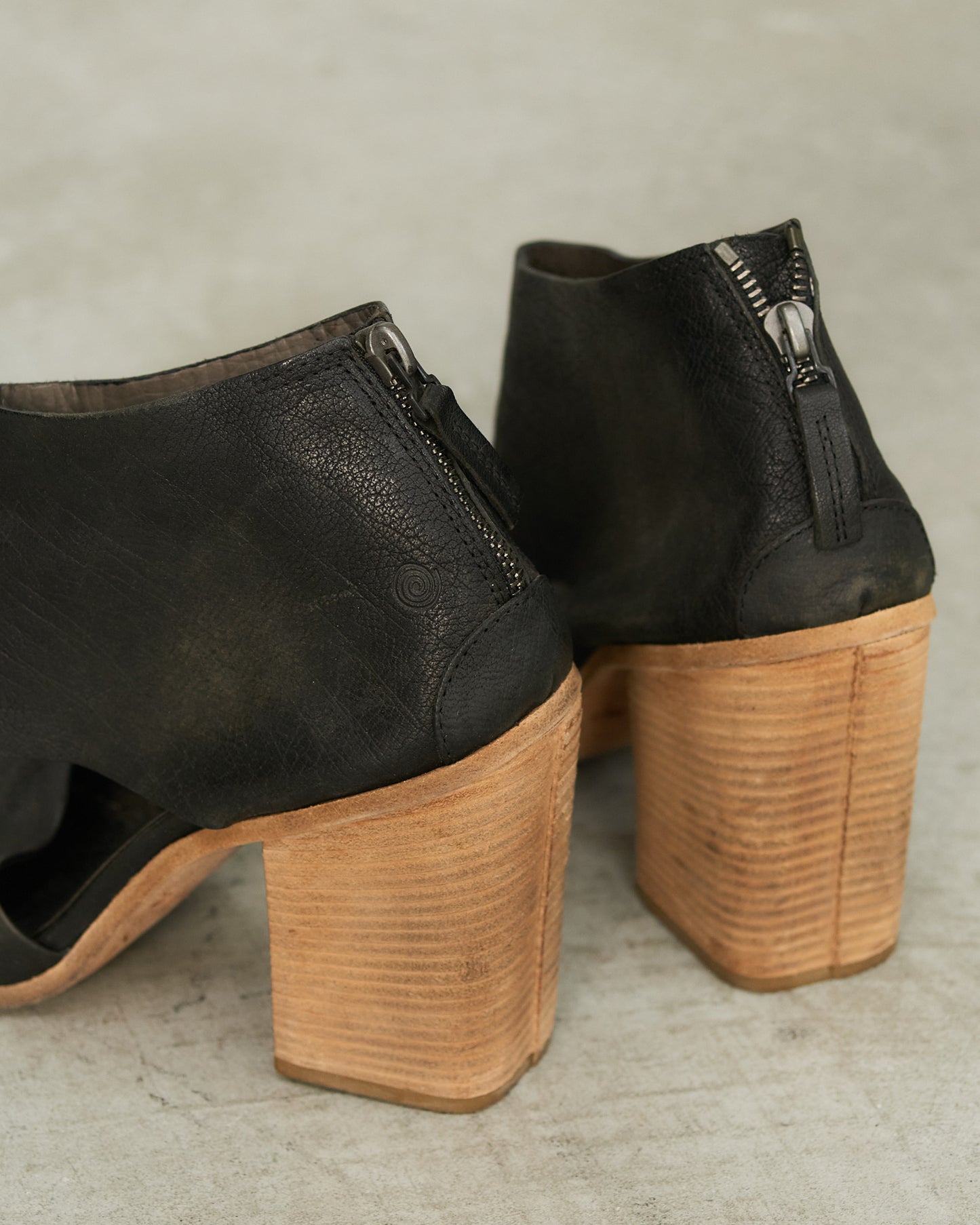 Marsell Black Leather Block Heel Sandals