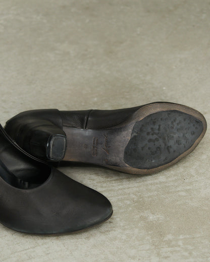 Marsell Black Sculpted Leather Pumps