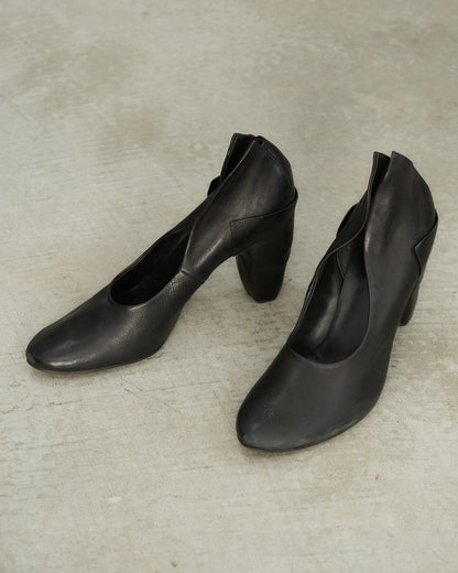 Marsell Black Sculpted Leather Pumps