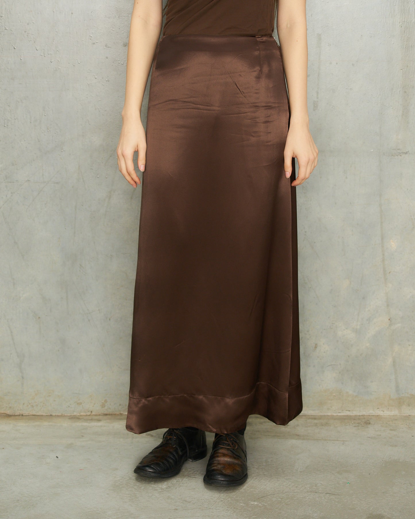 Martin Margiela Brown Satin Skirt