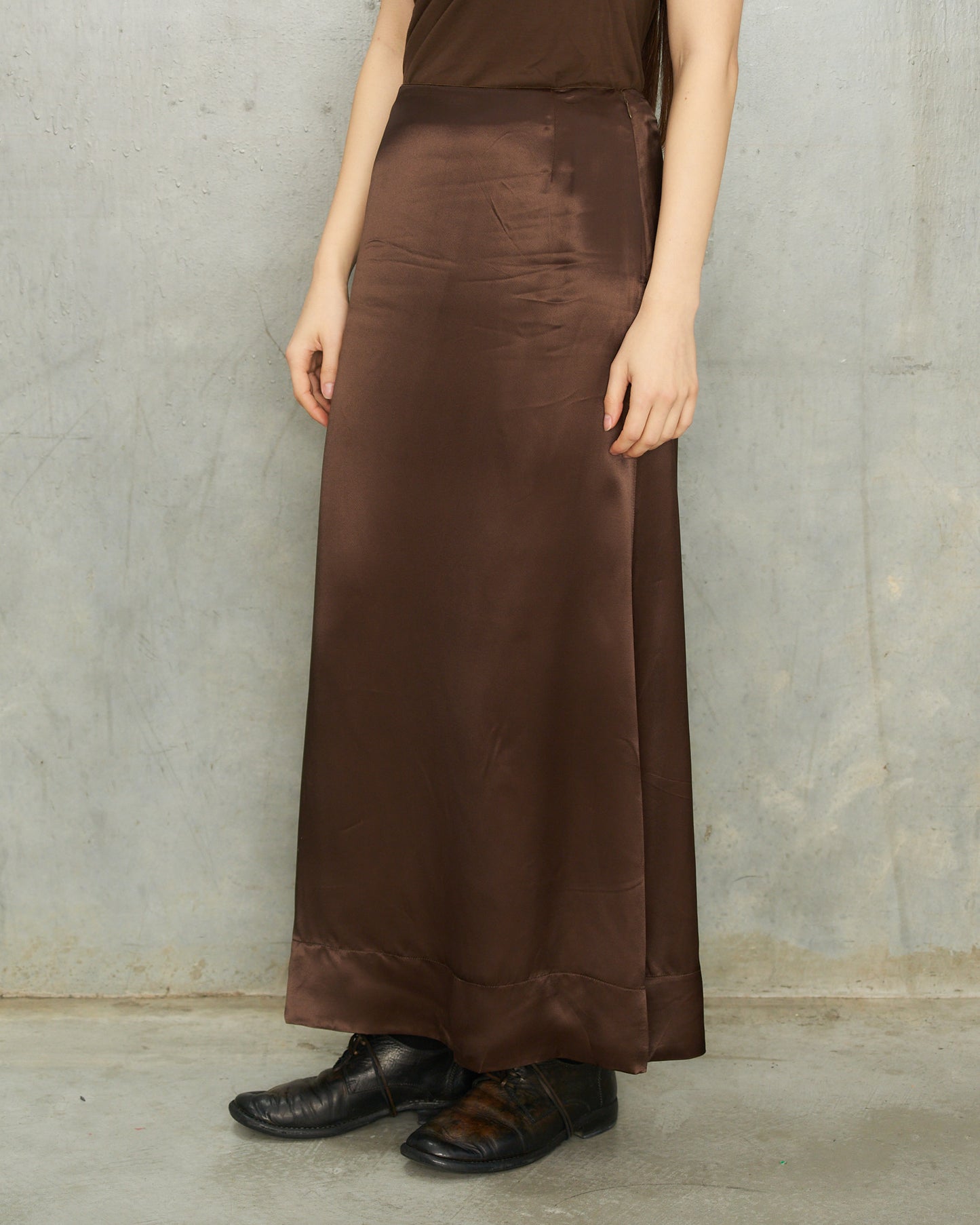 Martin Margiela Brown Satin Skirt