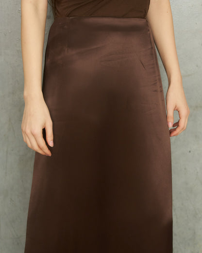 Martin Margiela Brown Satin Skirt