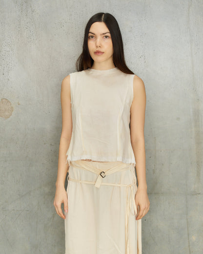 Martin Margiela FW1993 White Frayed Top