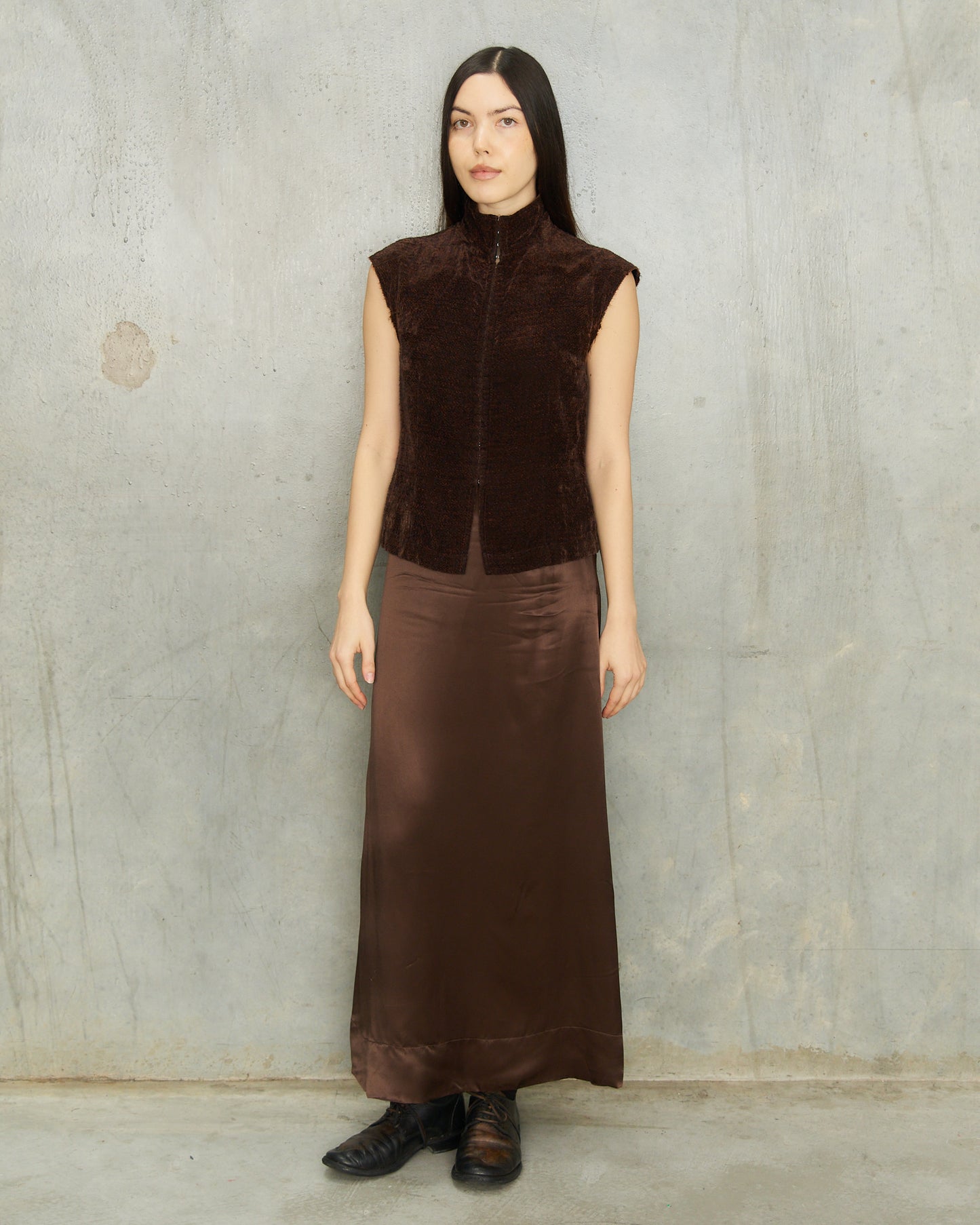 Martin Margiela Brown Satin Skirt