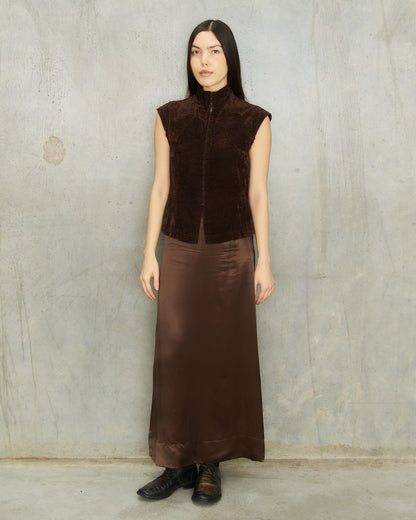 Martin Margiela Brown Satin Skirt