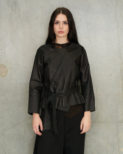 MATERIALBYPRODUCT Black Leather Jacket