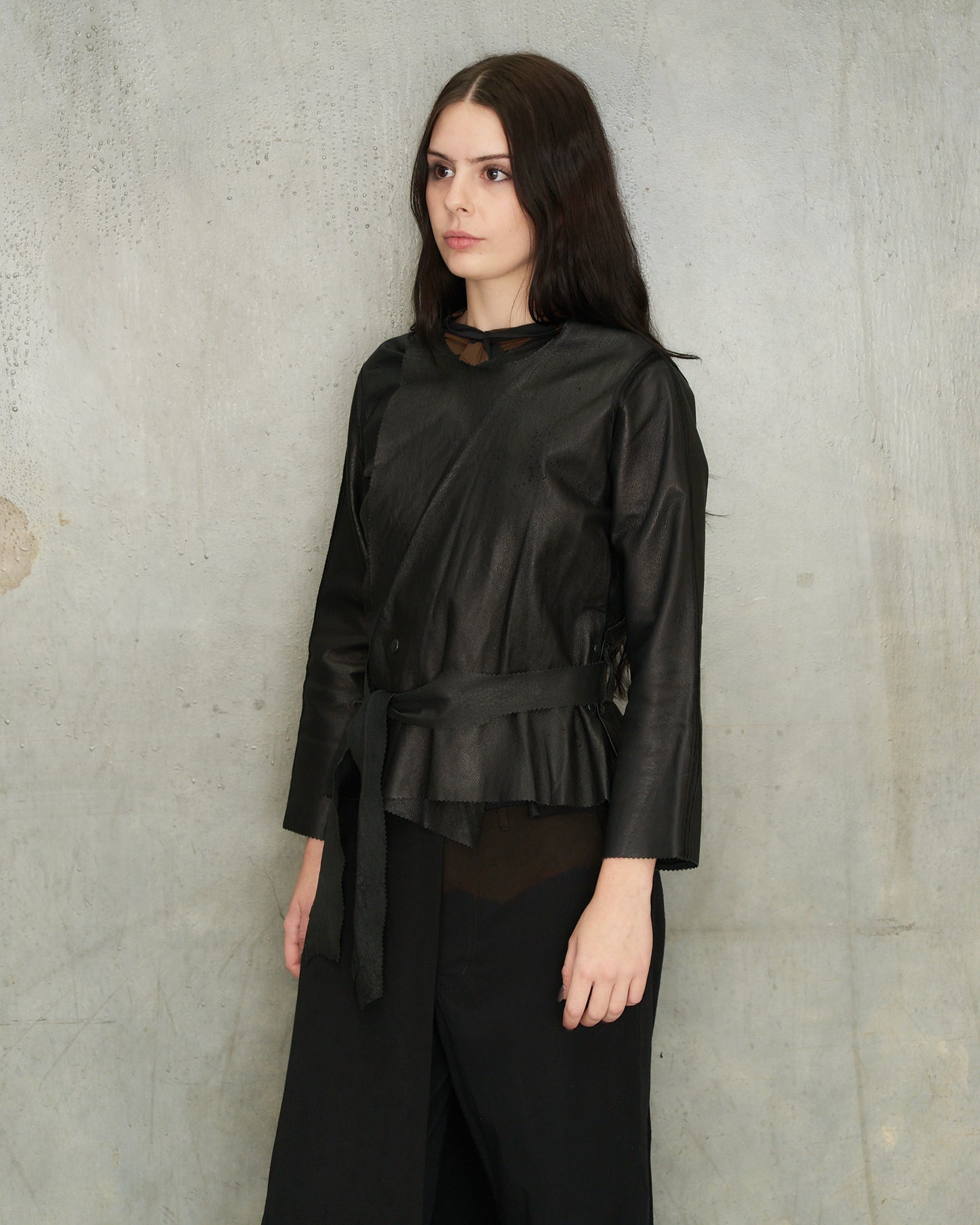 MATERIALBYPRODUCT Black Leather Jacket