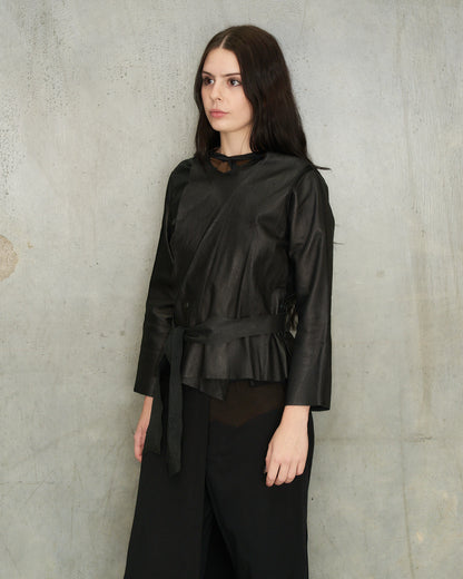 MATERIALBYPRODUCT Black Leather Jacket