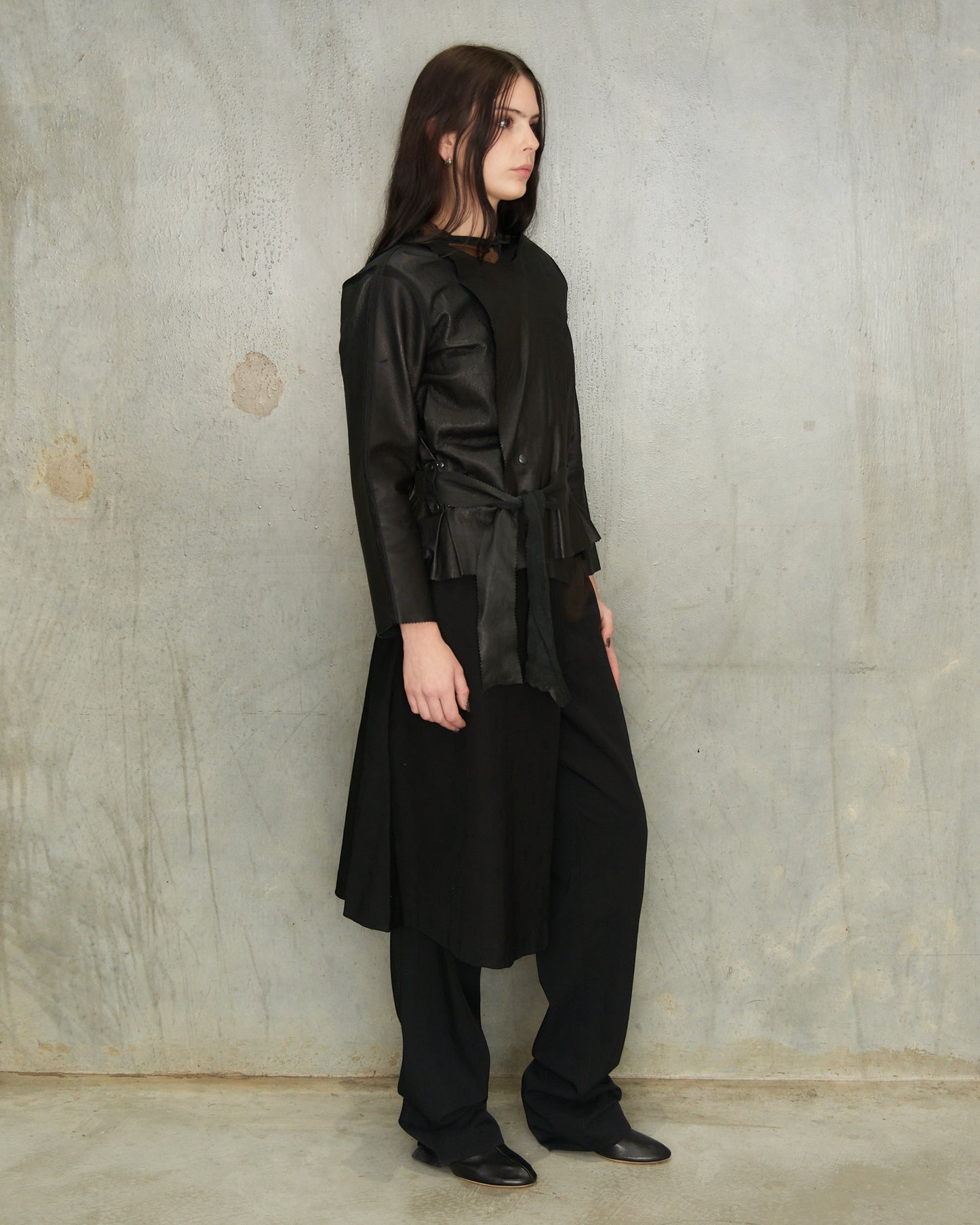 MATERIALBYPRODUCT Black Leather Jacket