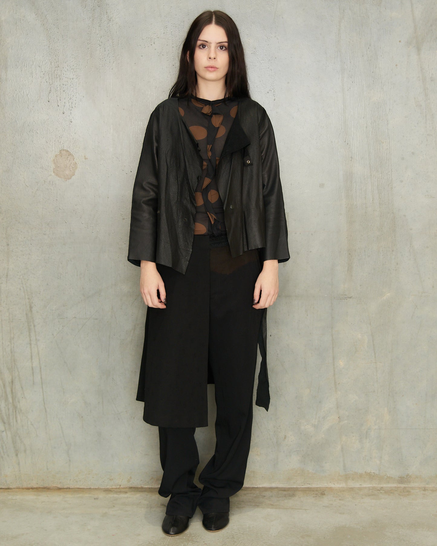 MATERIALBYPRODUCT Black Leather Jacket
