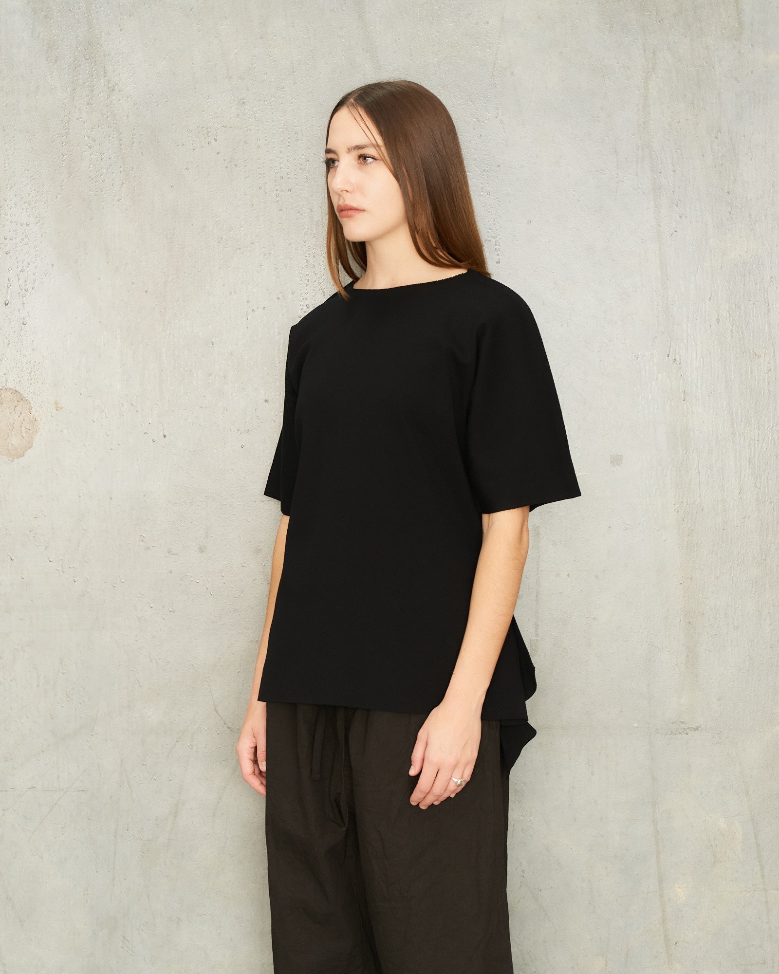 イッセイミヤケ メンISSEY MIYAKE MEN ストライプ織りTシャツ 黒