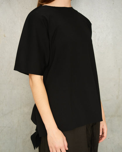 Black Flat Jersey T-Shirt