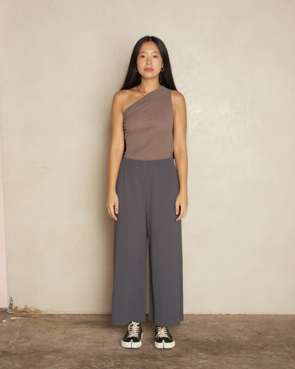 Charcoal Classic Fine Knit Pleat Trouser