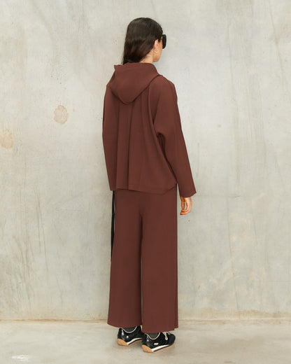 Chocolate Knit Pleats Trousers