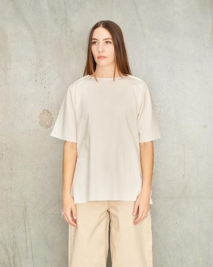 White Flat Jersey T-Shirt